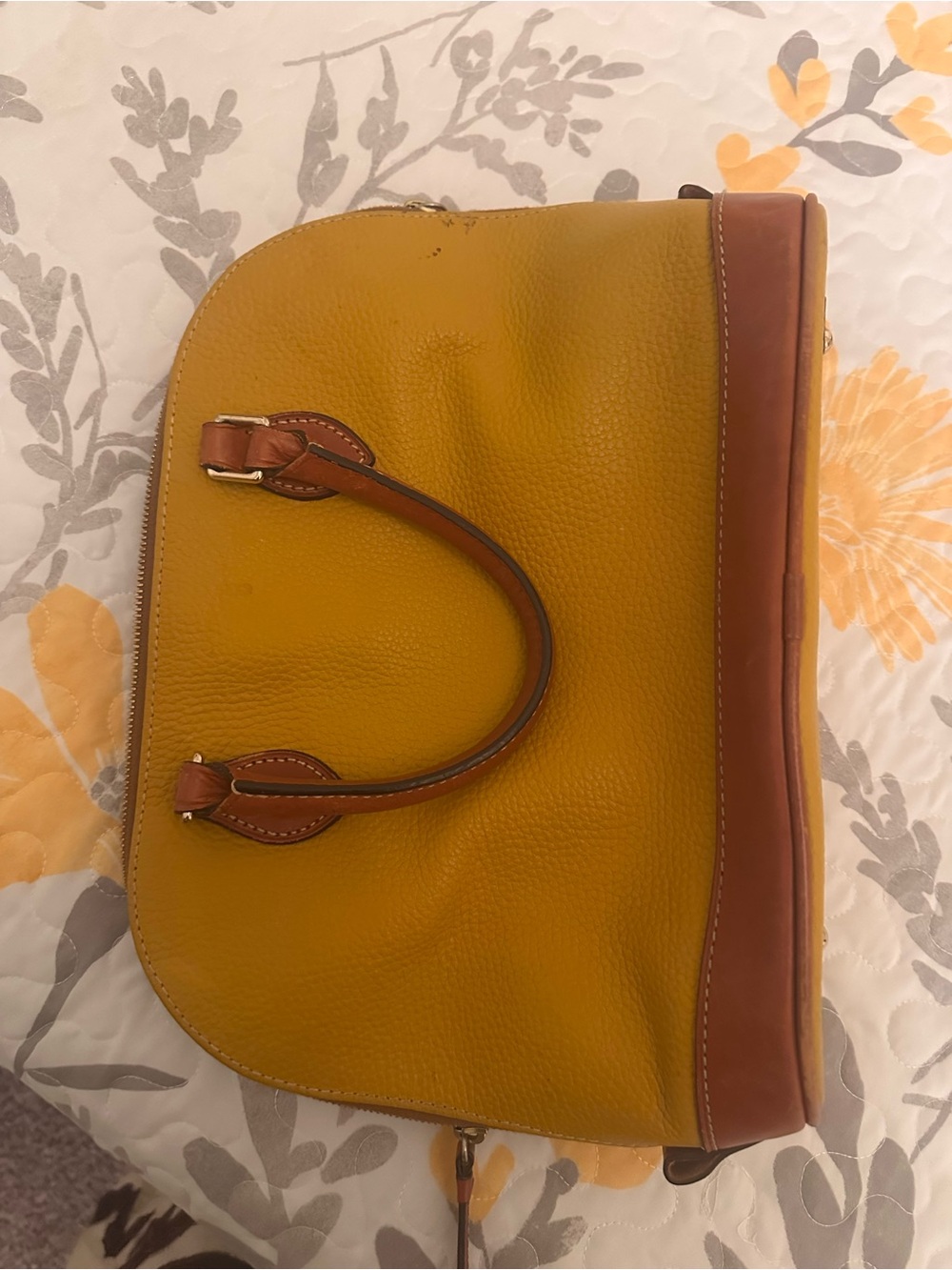 Dooney & Bourke Yellow and Brown Dome Satchel used excellent condition $100 OBO - Picture 6 of 14